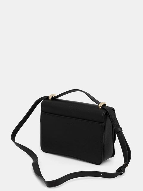 BOSS torebka skórzana kolor czarny 50554935