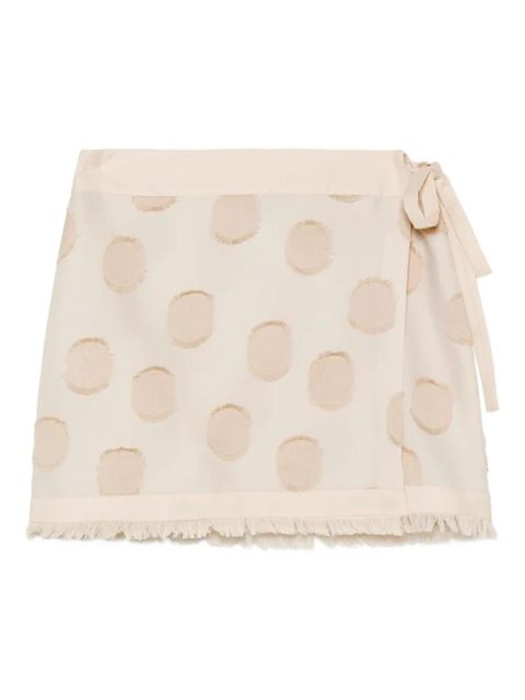 Simkhai Bethany polka-dot fringed mini skirt - Neutrals - zdjęcie produktu nr 1