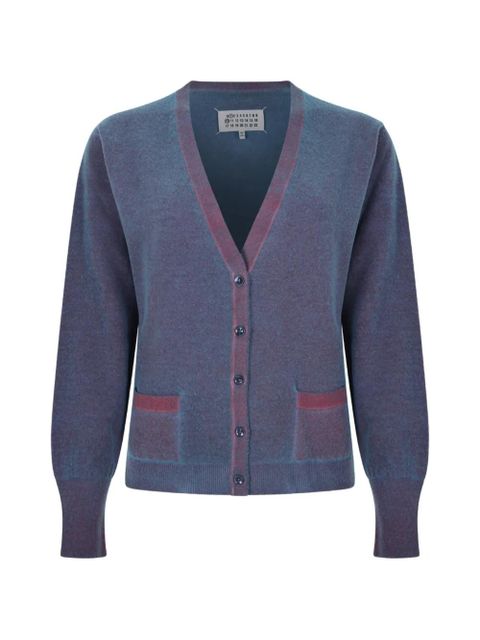 Maison Margiela front-pocket V-neck cardigan - Blue - zdjęcie produktu nr 1