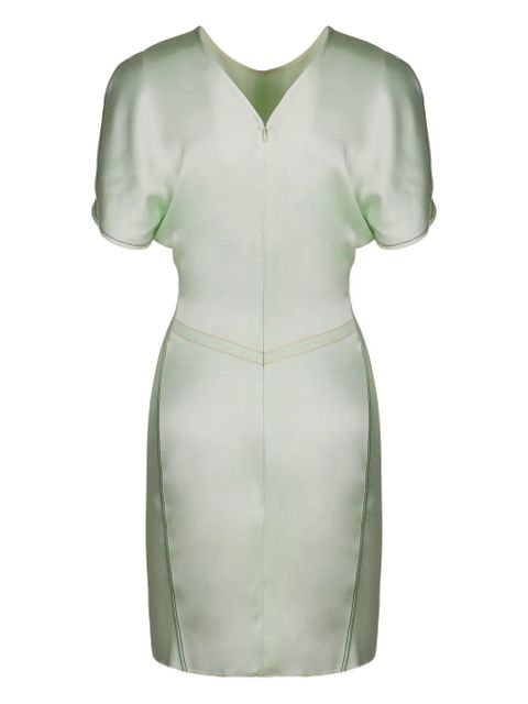 Victoria Beckham draping short-sleeve mini dress - Green - zdjęcie produktu nr 2