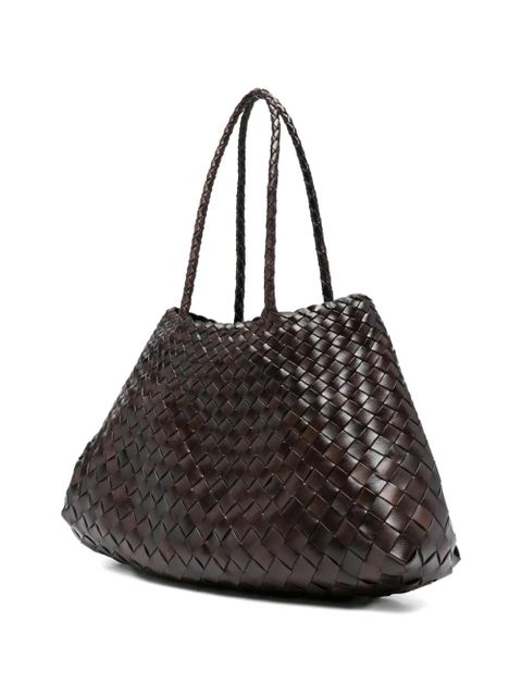 DRAGON DIFFUSION leather woven shoulder bag - Brown