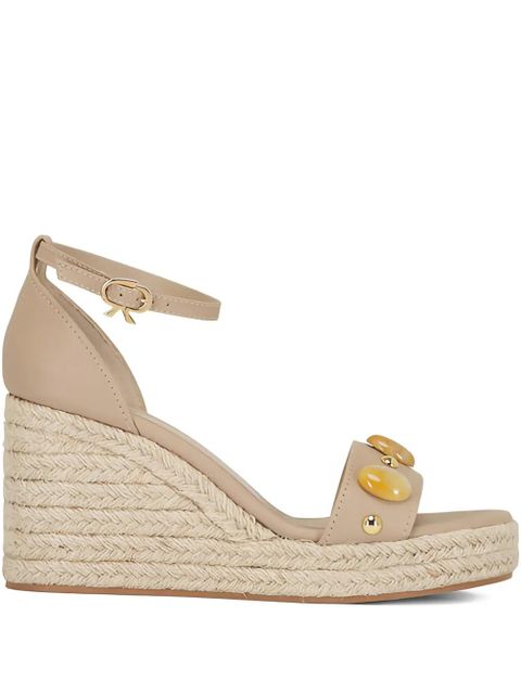 Gianvito Rossi embellished wedge espadrilles - Neutrals - zdjęcie produktu nr 1