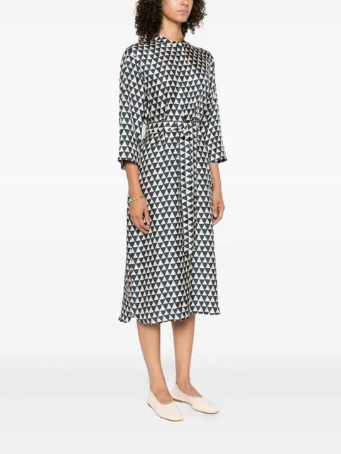 Max Mara triangle-print belted dress - Neutrals
