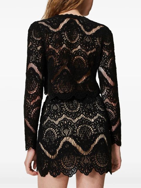 TWINSET crochet mini skirt - Black