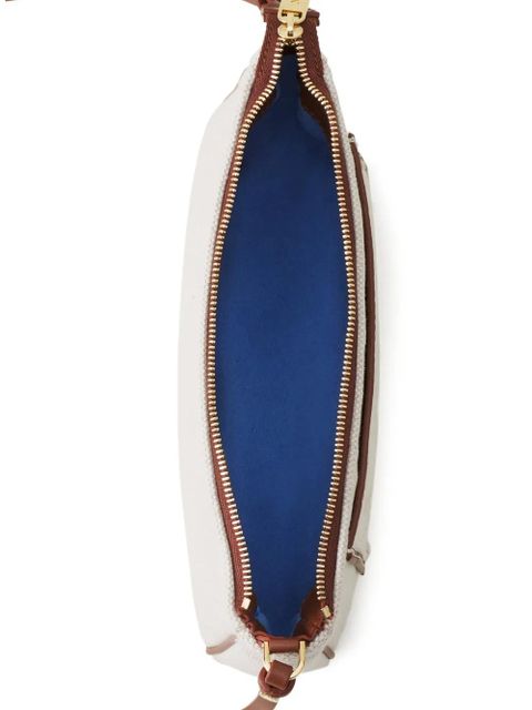 Lanvin embroidered-logo crossbody bag - Neutrals