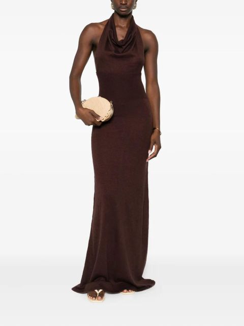 Aya Muse Reed halterneck maxi dress - Brown