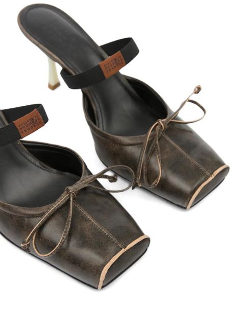 MM6 Maison Margiela square toe bow mules - Brown