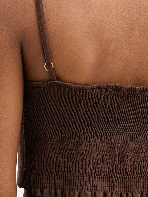 Haveone top damska kolor brązowy gładka RMI-P005