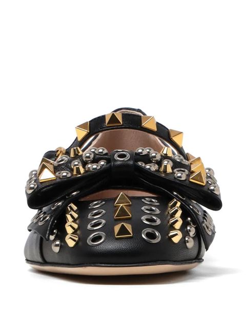 Valentino Garavani studded bow ballet flats - Black