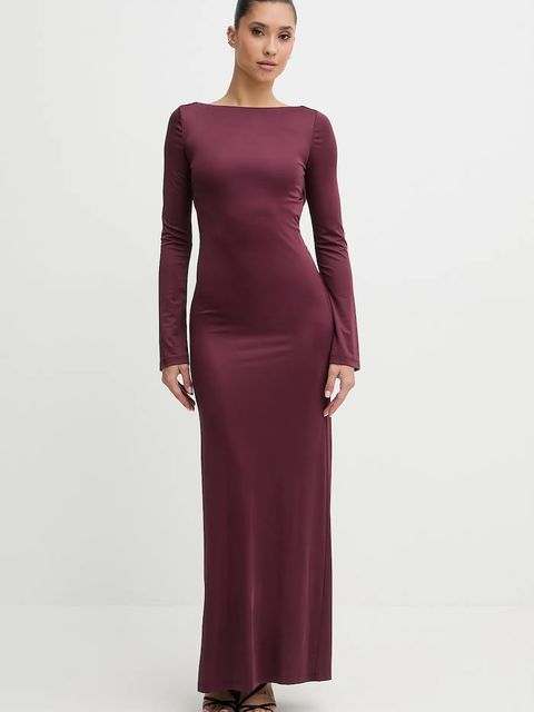 HUGO sukienka kolor fioletowy maxi dopasowana 50550740