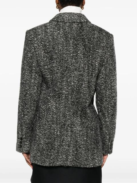 ISABEL MARANT buckle-detail buttoned tweed jacket - Black - zdjęcie produktu nr 2