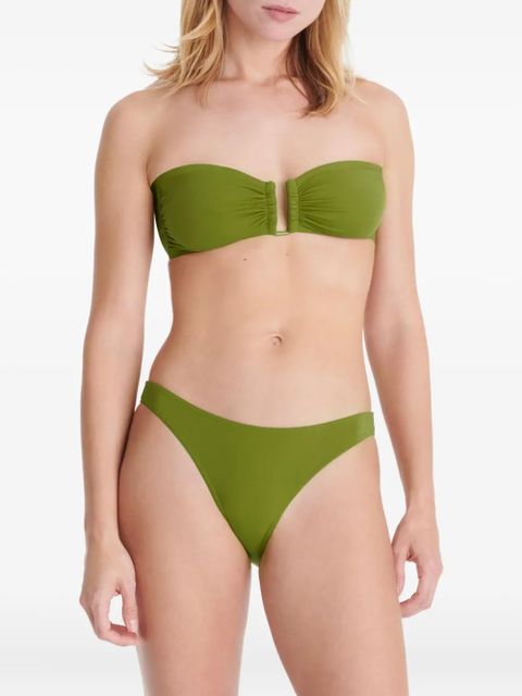 ERES Show ruched bandeau bikini top - Green