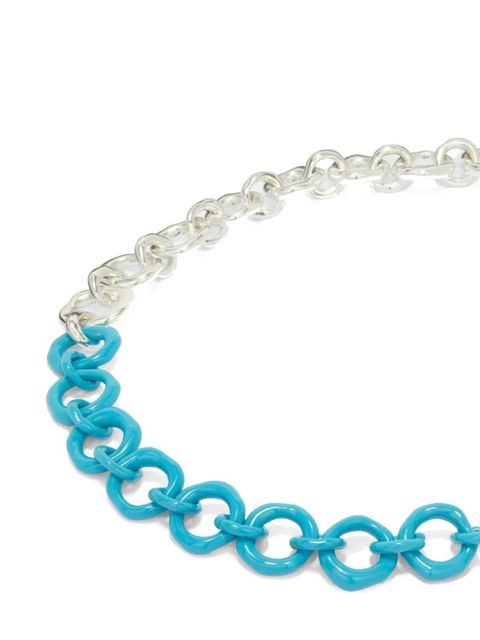 Jil Sander enamel chain-link necklace - Blue - zdjęcie produktu nr 2
