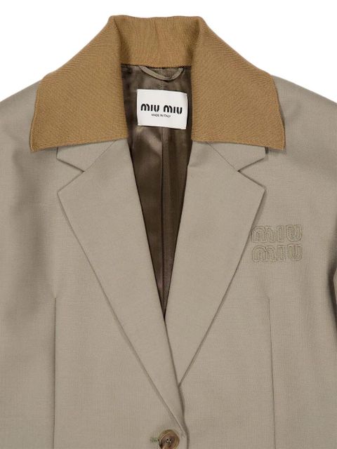 Miu Miu detachable-collar single-breasted blazer - Neutrals