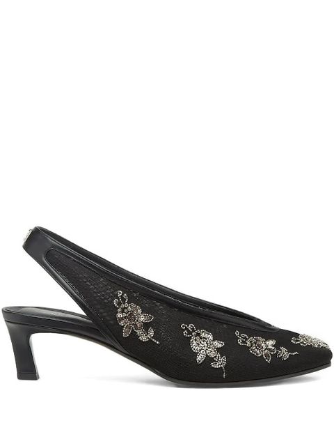FENDI 46mm embellished slingback heeled pumps - Black - zdjęcie produktu nr 1