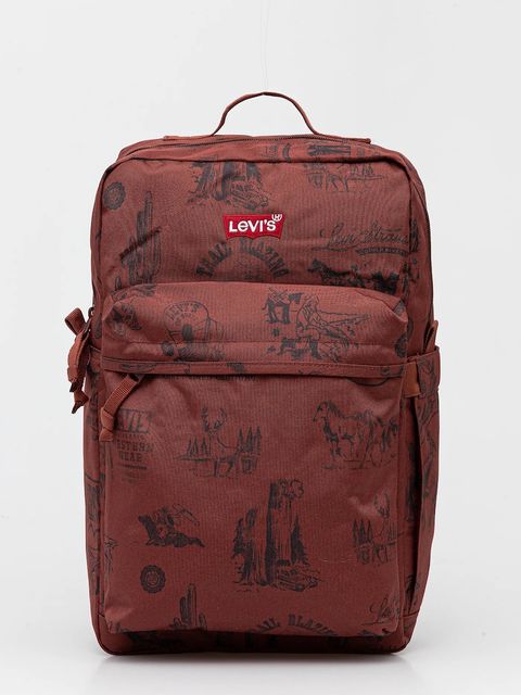Levi's plecak kolor brązowy duży z aplikacją D5463
