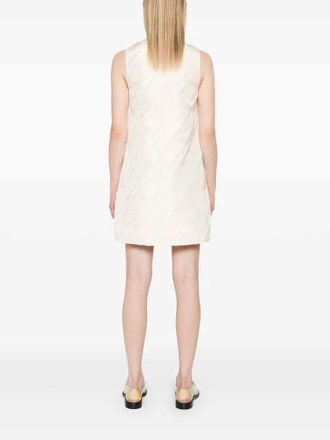 GANNI stripe mini dress - Neutrals