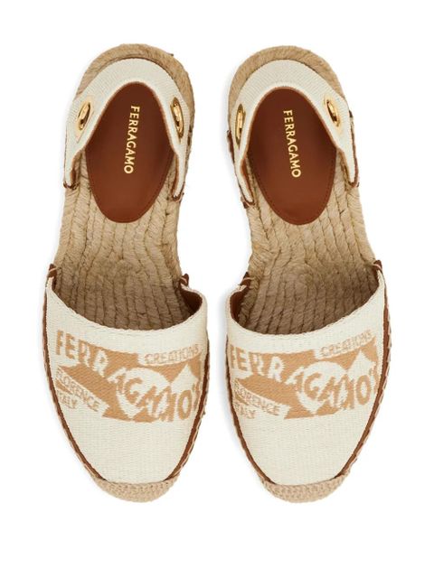 Ferragamo 70mm logo-jacquard espadrilles - Neutrals