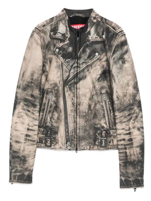 Diesel L-Uxure zip-fastening leather jacket - Neutrals - zdjęcie produktu nr 1