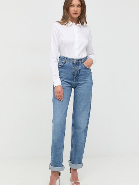 Guess koszula CATE damska kolor biały slim z kołnierzykiem klasycznym W2YH41 WAF10