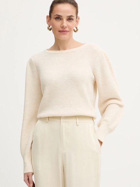 Morgan sweter damski kolor beżowy lekki MJESA - zdjęcie produktu nr 1