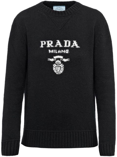 Prada logo-intarsia wool-cashmere jumper - Black - zdjęcie produktu nr 1