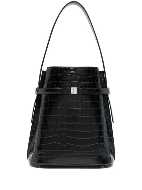 TOTEME croc-embossed belted bucket bag - Black - zdjęcie produktu nr 1