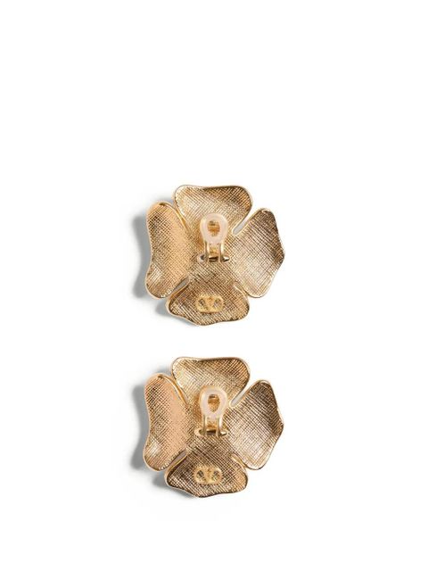 Valentino Garavani San Fin metal earrings with Swarovski® crystals and pearls - Gold