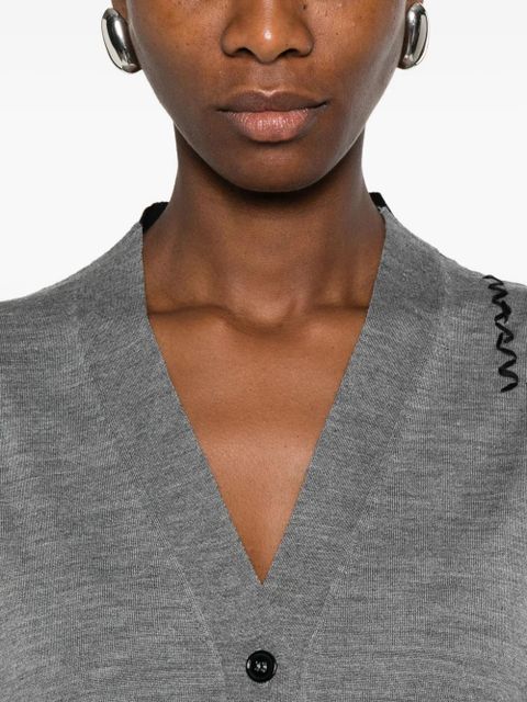 Marni contrast-panel button cardigan - Grey