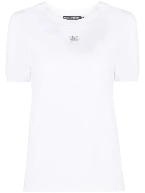 Dolce & Gabbana crystal-embellished T-shirt - White - zdjęcie produktu nr 1