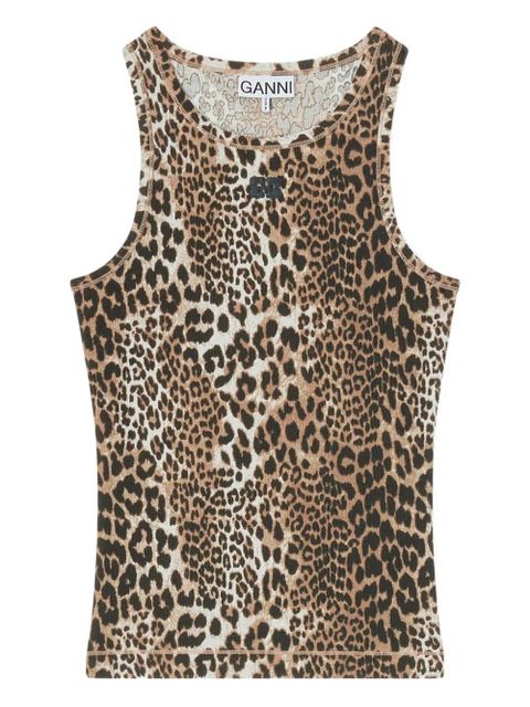 GANNI leopard-print tank top - Brown - zdjęcie produktu nr 1