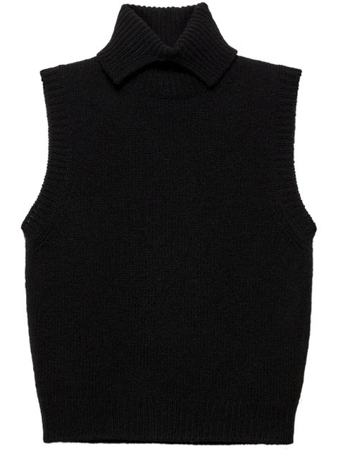 Prada roll-neck cashmere vest - Black - zdjęcie produktu nr 1