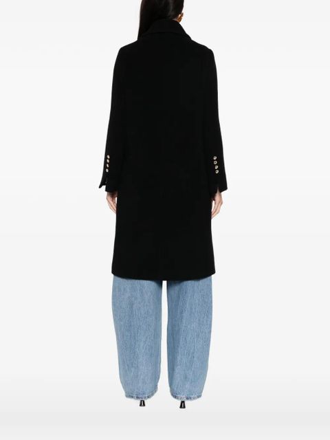 Maje buttoned double-breasted coat - Black