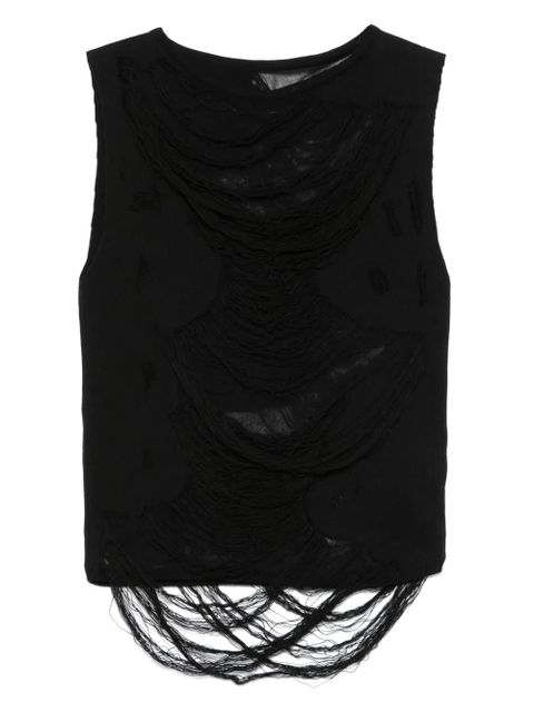 MM6 Maison Margiela distressed tank top - Black - zdjęcie produktu nr 1