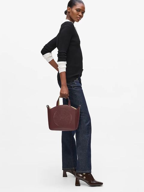 Karl Lagerfeld torebka skórzana K/CIRCLE kolor brązowy A1W30058