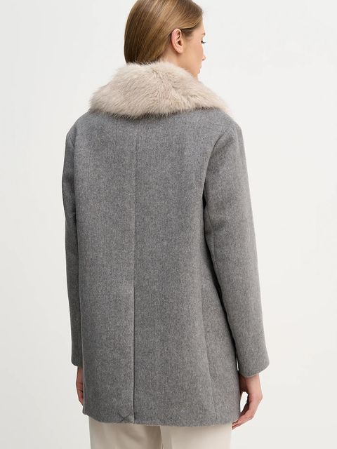 Sisley płaszcz z dodatkiem wełny kolor szary 2LAJLN06J