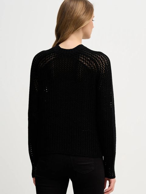 Sisley sweter z dodatkiem wełny damski kolor czarny 1WBZL106W