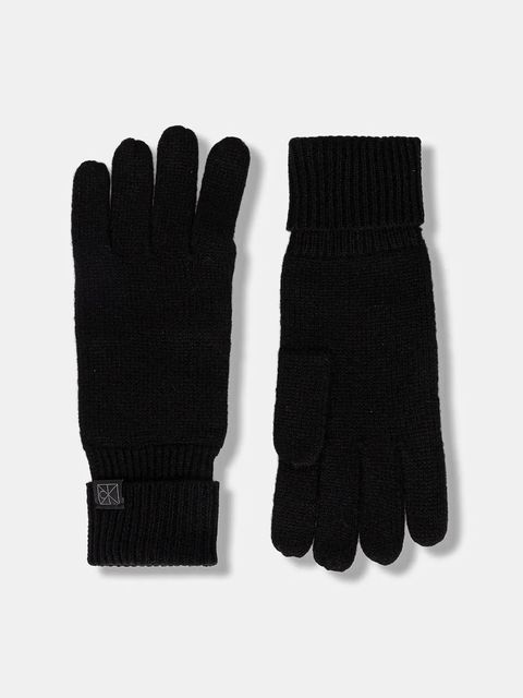 Calvin Klein rękawiczki kaszmirowe damskie kolor czarny LV14F8065G
