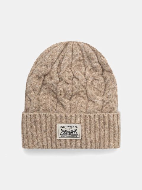 Levi's czapka z domieszką wełny kolor beżowy 004D4 - zdjęcie produktu nr 1