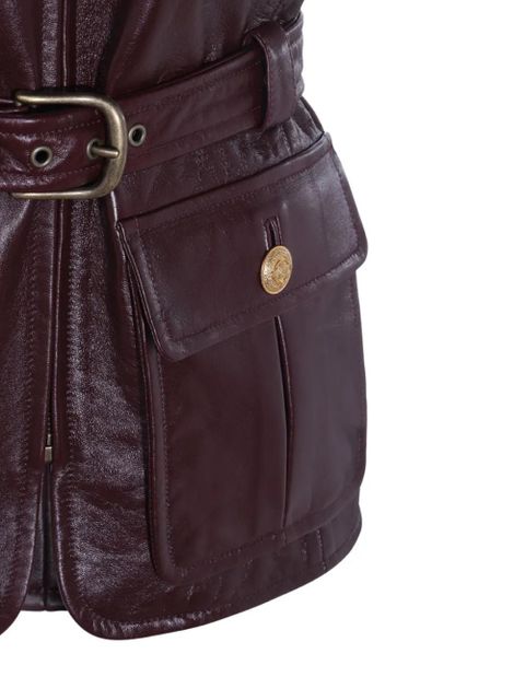 Chloé belted leather pocket vest - Purple - zdjęcie produktu nr 2
