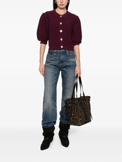 Ba&Sh Garance puff-sleeve cardigan - Red