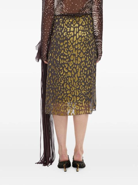 Ferragamo skirt with flower detail - Brown