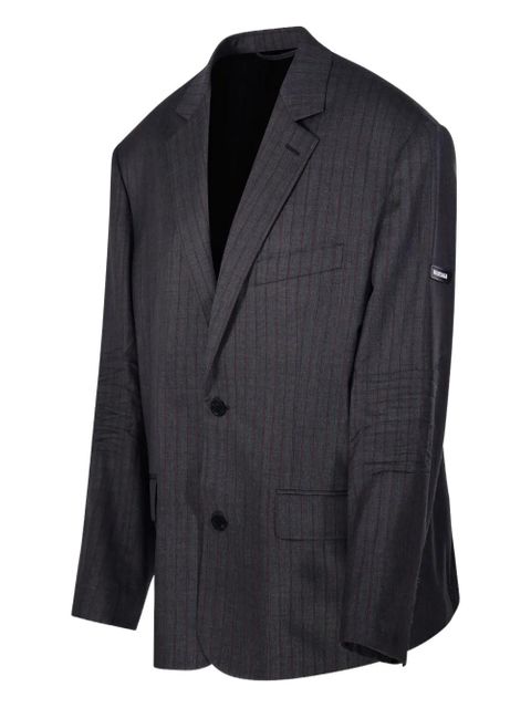 Balenciaga pinstripe pocket-design jacket - Grey