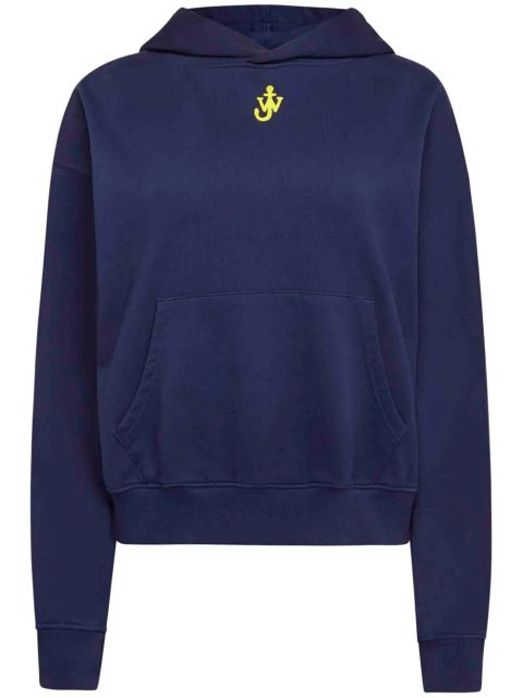 JW Anderson anchor-embroidered hoodie - Blue