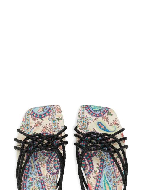 ETRO woven leather paisley flat sandals - Black - zdjęcie produktu nr 2