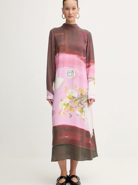 Stine Goya sukienka kolor różowy midi prosta SG-PS26-D017-2263P - zdjęcie produktu nr 1