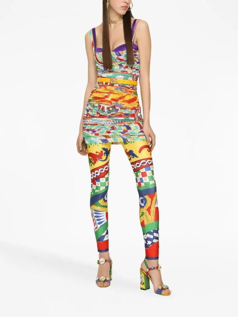 Dolce & Gabbana graphic-print gathered-detail dress - Multicolour