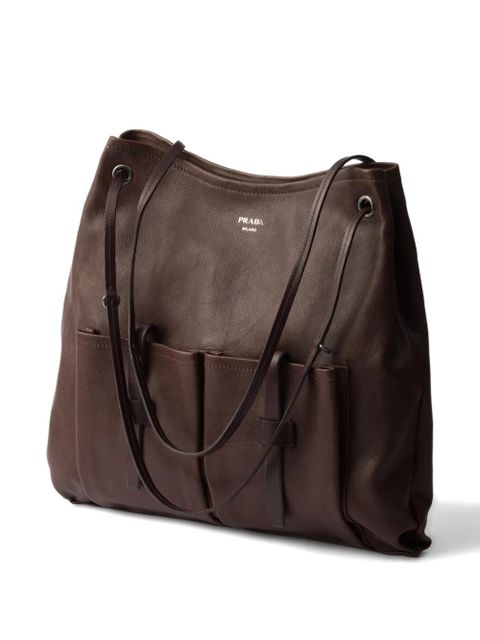 Prada large pockets shoulder bag - Brown