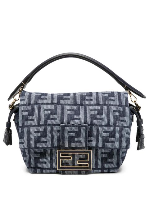 FENDI Mamma Baguette signature pattern clutch bag - Blue - zdjęcie produktu nr 1