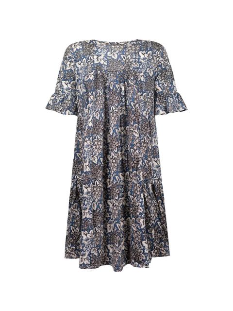 Weekend Max Mara floral-print tiered cotton midi dress - Blue - zdjęcie produktu nr 2